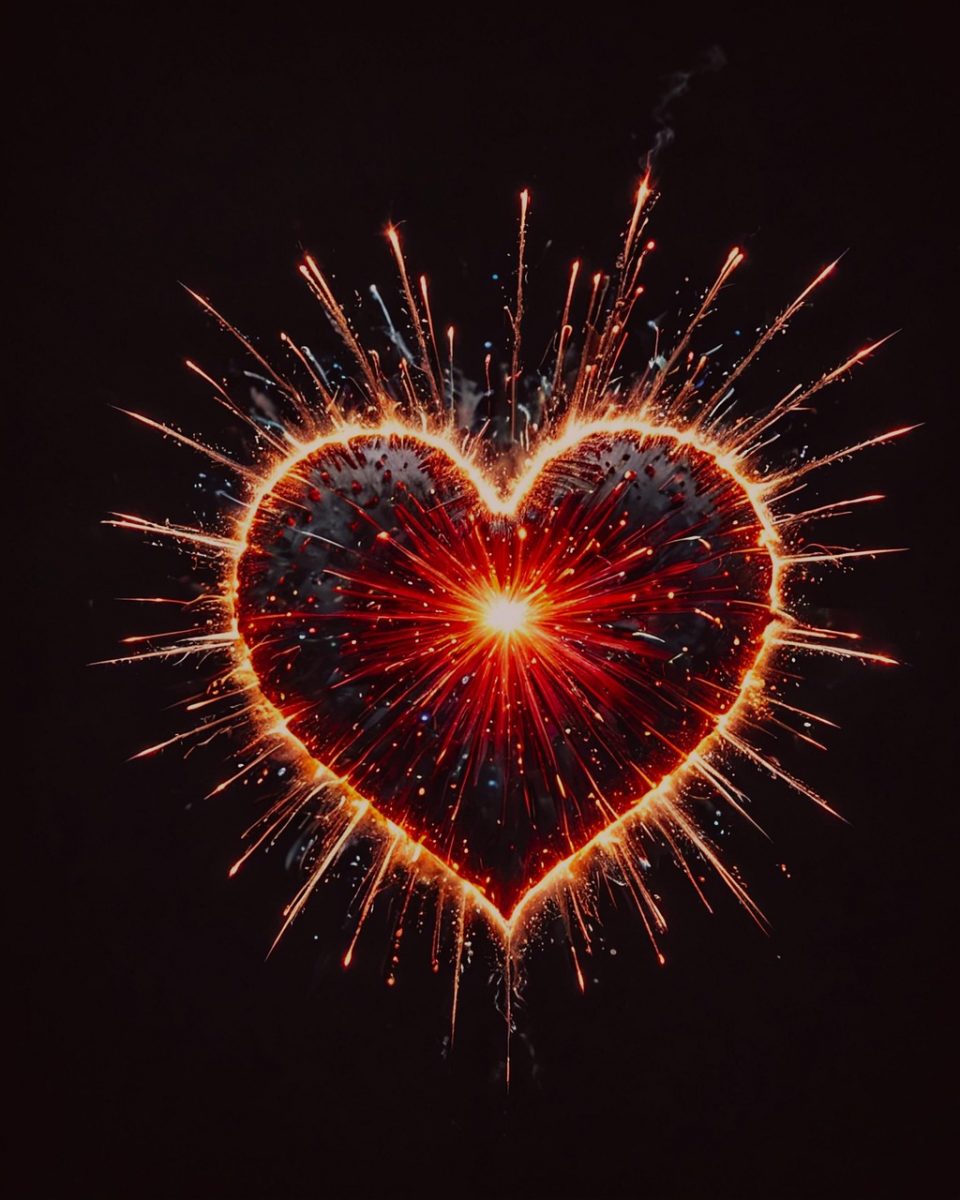 fireworks, new year, night, sky, 2025, new beginning, celebration, anniversary, background, pyrotechnics, fireworks show, dark, season, ai generated, nature, heart, silvester, winterbilder, silvesterbilder, neujahrsbilder, neujahr, neuanfang, night sky, erfolg, glück, feier, jubiläum